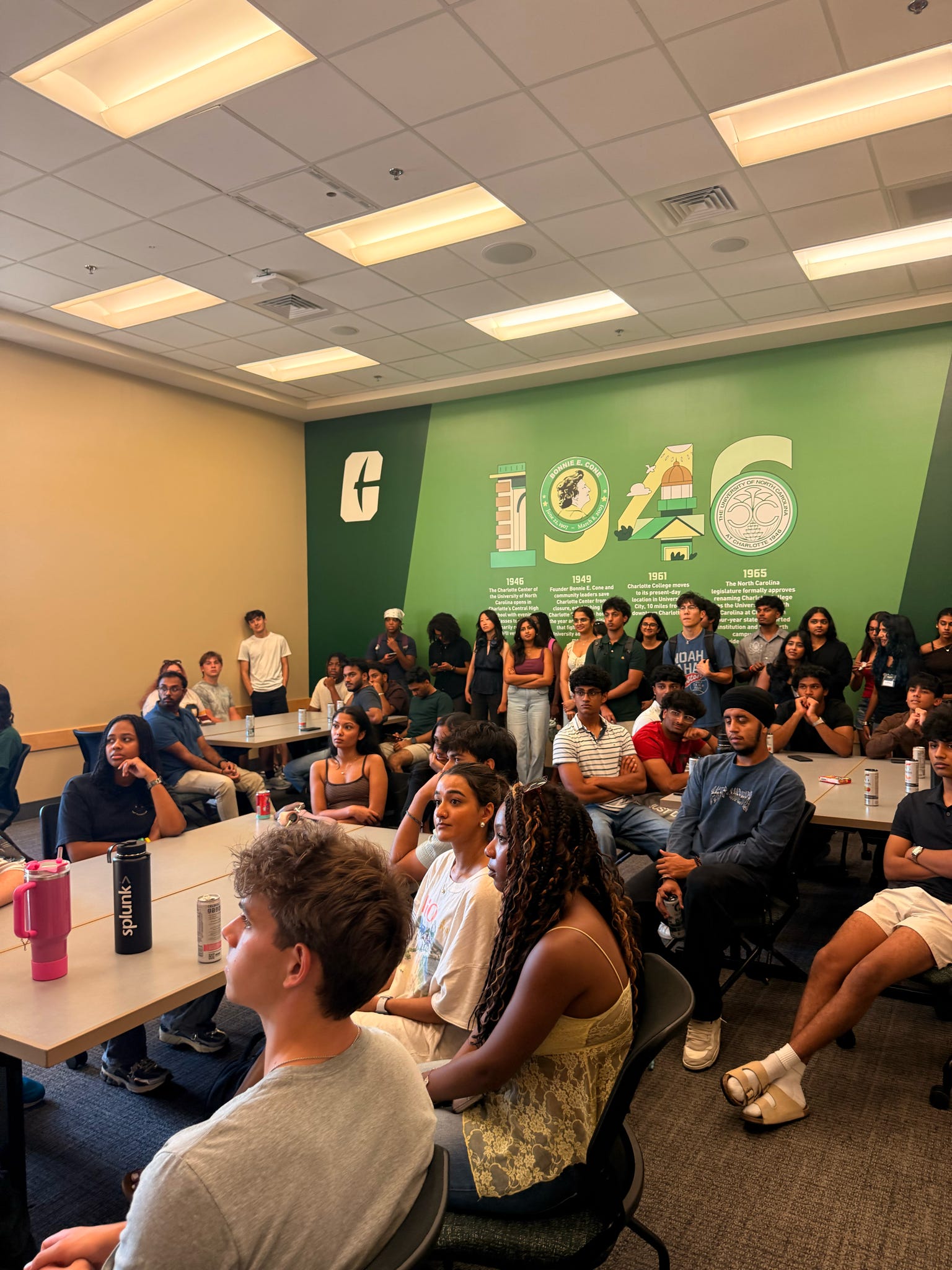 Students attending an organization event at UNC Charlotte
